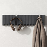 glasvilla Kleiderhaken Wandgarderobe Wandhaken aus Holz Garderobe mit 7 magnetischen Klapphaken Garderobenleiste Garderobenhaken Twigro-01
