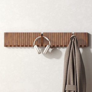 glasvilla Appendiabiti da Parete in Legno, Attaccapanni da Muro Moderno per Camera da Letto, Ingresso, Studio con Gancio Pieghevole e Salvaspazio, Twigro-01