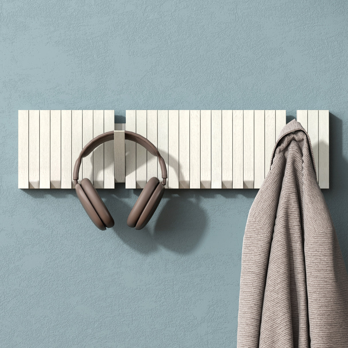 glasvilla Kleiderhaken Wandgarderobe Wandhaken aus Holz Garderobe mit 7 magnetischen Klapphaken Garderobenleiste Garderobenhaken Twigro-01