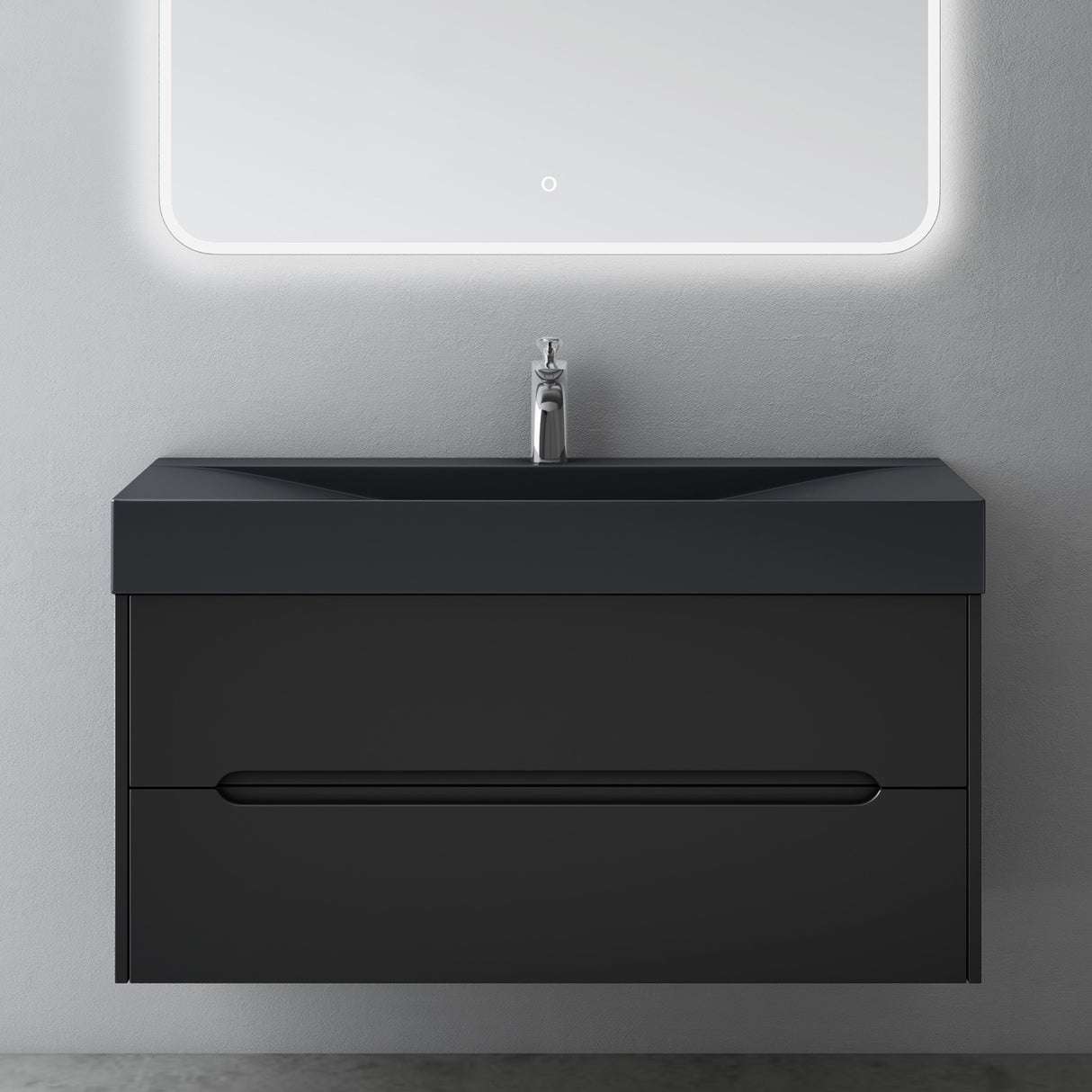 glasvilla Badmöbel-Set  Badezimmermöbel Waschbeckenunterschrank mit Softclose Schubladen inkl. Mineralguss Waschbecken Yoga