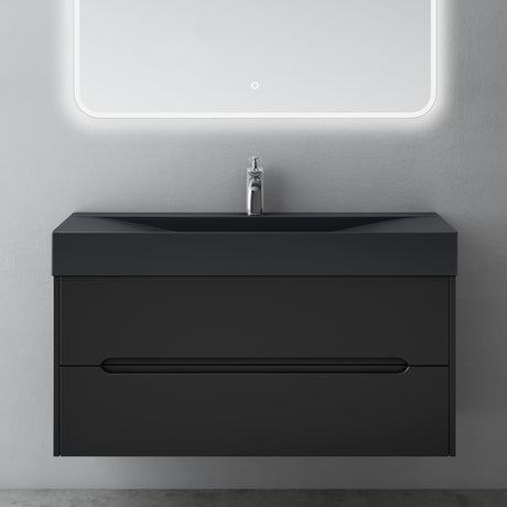 glasvilla Badmöbel-Set  Badezimmermöbel Waschbeckenunterschrank mit Softclose Schubladen inkl. Mineralguss Waschbecken Yoga