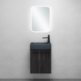 Ensemble de meubles de salle de bain Glasvilla, meuble de salle de bain avec meuble sous-vasque, lavabo anthracite mat et miroir de salle de bain LED, L x P x H 46 x 26 x 63 cm, Pise