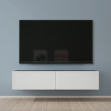 glasvilla Table TV Meuble TV Poignée Dissimulée avec Fermeture en Douceur Meuble Mural Bas pour Salon Fernsehschrank02