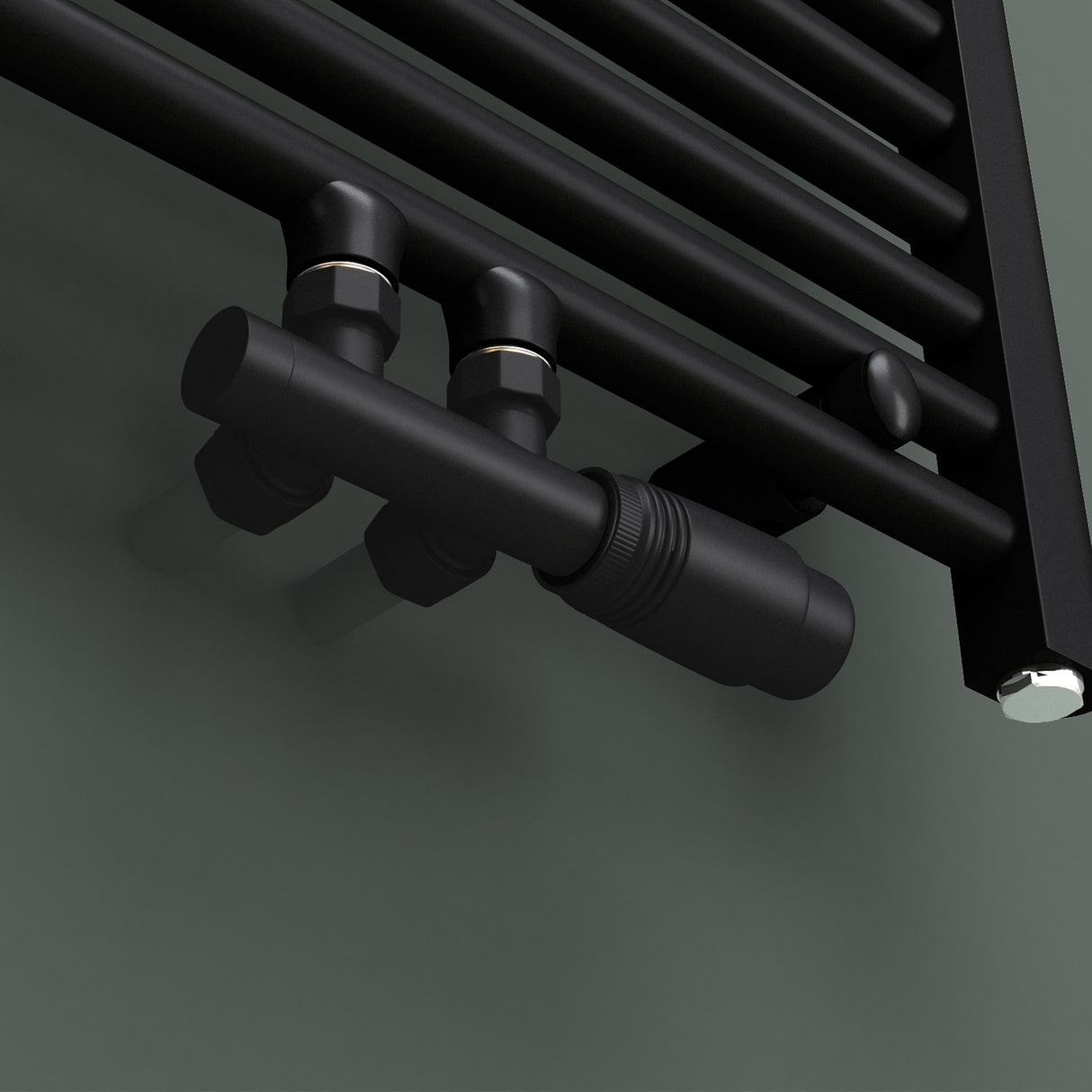 Robinet de radiateur Glasvilla avec régulateur et réglage de la température de 6° à 28° et robinet thermostatique