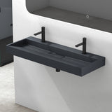 glasvilla Waschbecken Aufsatzwaschbecken Hängewaschbecken Hängewaschtisch inkl. Ablaufgarnitur Mineralguss Rechteckig Waschplatz col19