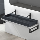 glasvilla Waschbecken Aufsatzwaschbecken Hängewaschbecken Hängewaschtisch inkl. Ablaufgarnitur Mineralguss Rechteckig Waschplatz col19