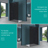 Paroi de douche Glasvilla pour douche, cloison de douche, douche à l'italienne, verre de sécurité ESG, verre NANO 8 mm BRAM1 et Bram3 Bremen1VG
