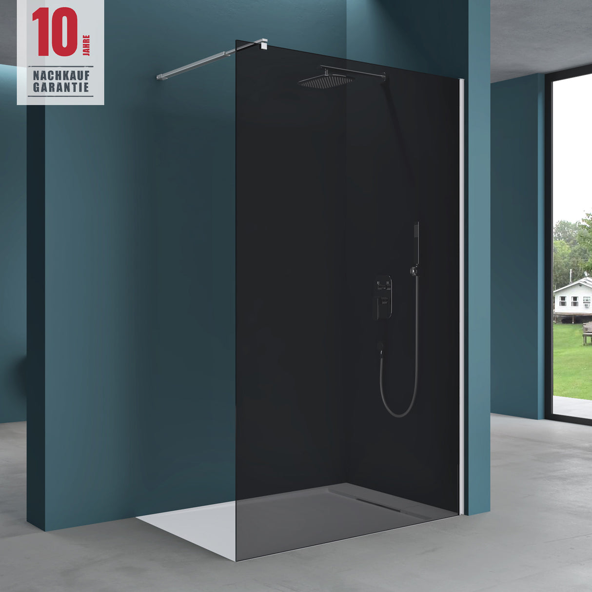 Paroi de douche Glasvilla pour douche, cloison de douche, douche à l'italienne, verre de sécurité ESG, verre NANO 8 mm BRAM1 et Bram3 Bremen1VG