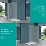 Paroi de douche Glasvilla pour douche, cloison de douche, douche à l'italienne, verre de sécurité ESG, verre NANO 8 mm BRAM1 et BRAM3 Bremen1VS