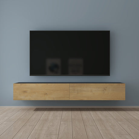 Table TV glasvilla Meuble TV Meuble TV Poignée dissimulée avec fermeture en douceur Meuble mural bas pour salon Meuble TV02