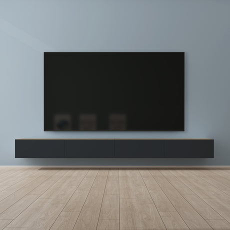 Table TV glasvilla Meuble TV Meuble TV Poignée dissimulée avec fermeture en douceur Meuble mural bas pour salon Meuble TV02