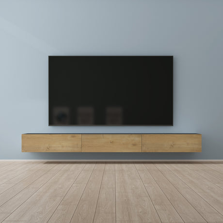 Table TV glasvilla Meuble TV Meuble TV Poignée dissimulée avec fermeture en douceur Meuble mural bas pour salon Meuble TV02