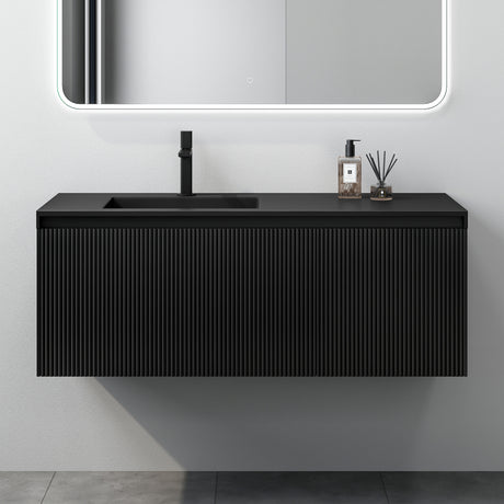 glasvilla Design Badmöbel Set Waschtisch mit Unterschrank Waschbeckenunterschrank 120cm mit Softclose Schubladen inkl. Mineralguss Waschbecken Santa
