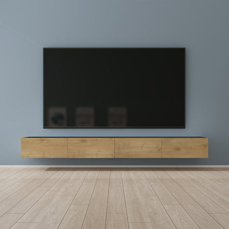Table TV glasvilla Meuble TV Meuble TV Poignée dissimulée avec fermeture en douceur Meuble mural bas pour salon Meuble TV02