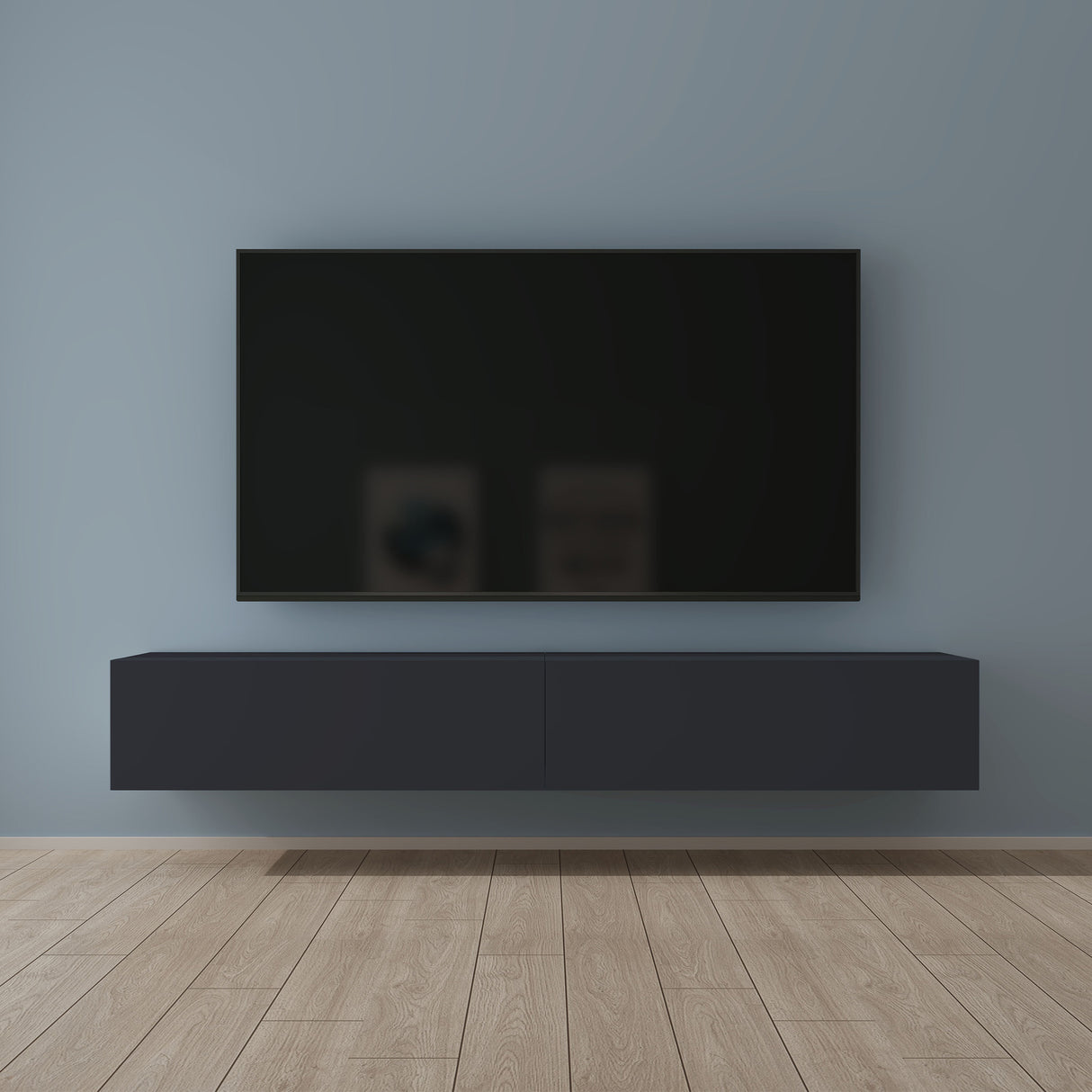 glasvilla Table TV Meuble TV Poignée Dissimulée avec Fermeture en Douceur Meuble Mural Bas pour Salon Fernsehschrank02