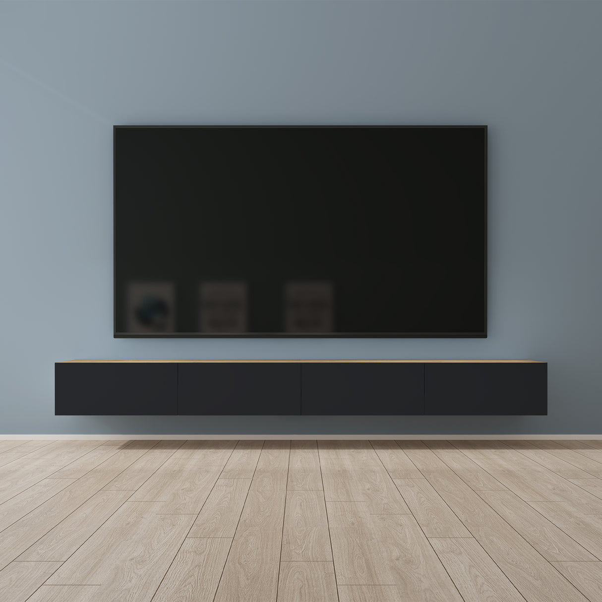 glasvilla Table TV Meuble TV Poignée Dissimulée avec Fermeture en Douceur Meuble Mural Bas pour Salon Fernsehschrank02