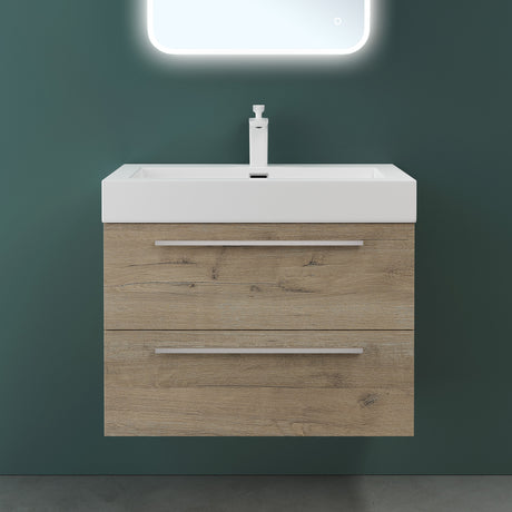 glasvilla Badmöbel-Set Waschbeckenunterschrank Waschtisch mit Unterschrank inkl. Mineralguss-Waschbecken Quadratto