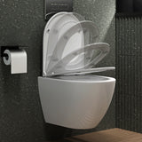 glasvilla Sanitari Bagno Sospeso in Ceramica WC Sospeso senza Brida con Chiusura di Soft Close