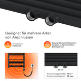 Radiateur de salle de bain Glasvilla Sèche-serviettes électrique pour électricité, raccordement latéral, radiateur tubulaire chauffage salle de bain RHE avec élément chauffant 02