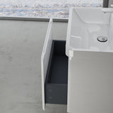 Ensemble de meubles de salle de bain Glasvilla avec meuble sous-vasque et tiroirs à fermeture amortie, y compris lavabo en fonte minérale Ancona 
