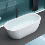 Baignoire îlot ovale en acrylique Glasvilla avec bonde escamotable, blanche, 170 x 75 x 58 cm, Vicenza519