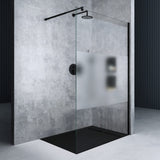 glasvilla Duschwand für Dusche Duschabtrennung Walk-In ESG-Sicherheitsglas 10mm NANO Glas BRAM1&BRAM3 Bremen2 Schwarz