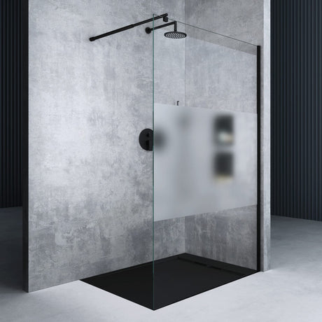 glasvilla Duschwand für Dusche Duschabtrennung Walk-In ESG-Sicherheitsglas 10mm NANO Glas BRAM1&BRAM3 Bremen2 Schwarz
