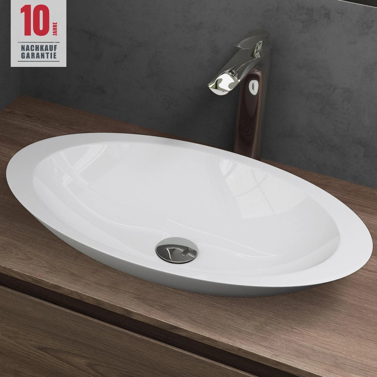 Glasvilla Lavabo sobre encimera de mineral fundido Col802, Diseño moderno, superficie suave y resistente