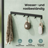 glasvilla Garderobenleiste mit verstellbaren Haken, Kleiderhaken aus Aluminium, Wandgarderobe Garderobenhaken Stalo-10