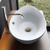 glasvilla Waschbecken Aufsatzwaschbecken Oval aus Keramik 59x38cm Waschschale Waschtisch mit Nano-Beschichtung Brüssel818