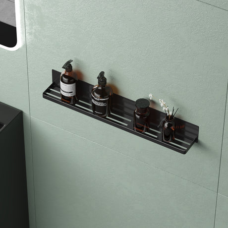 glasvilla Mensola da Parete Multifunzionale Senza Foratura, Mensola Magnetica per Doccia in Acciaio al Carbonio con Strato Antiruggine per Bagno e Cucina, 60cm, Reglo-01