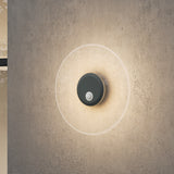 Applique murale d'extérieur glasvilla 6W LED | Luminaire d'extérieur pour chemin de jardin, 3000K avec détecteur de mouvement | Lampe d'extérieur ⌀300X65mm IP65 LunaLights 