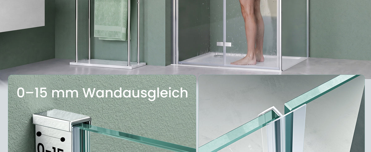 glasvilla Duschkabine Duschabtrennung 8mm ESG-Sicherheitsglas Nano-Beschichtung Hebe-Senk-Mechanismus Rav37-Plus