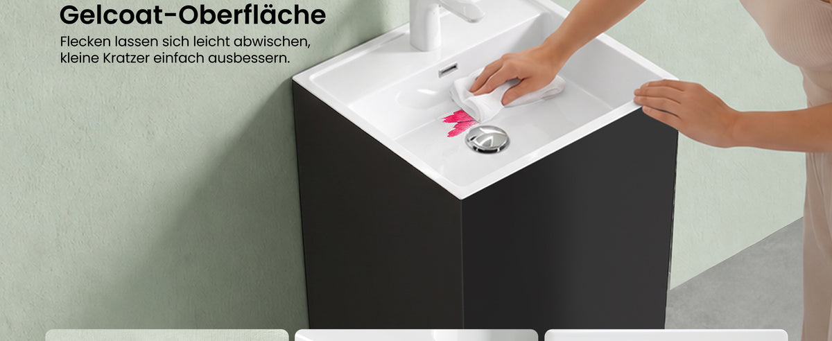 lavabo de diseño glasvilla freestanding Col34 de mineral compuesto
