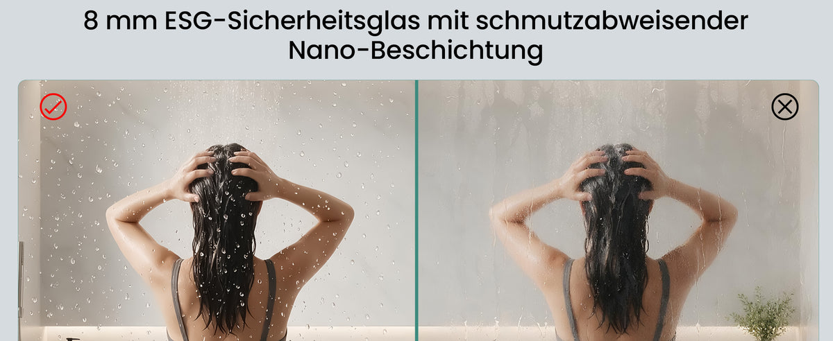 glasvilla Duschkabine Duschabtrennung 8mm ESG-Sicherheitsglas Nano-Beschichtung Hebe-Senk-Mechanismus Rav37-Plus