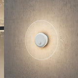 Applique murale d'extérieur glasvilla 6W LED | Luminaire d'extérieur pour chemin de jardin, 3000K avec détecteur de mouvement | Lampe d'extérieur ⌀300X65mm IP65 LunaLights 