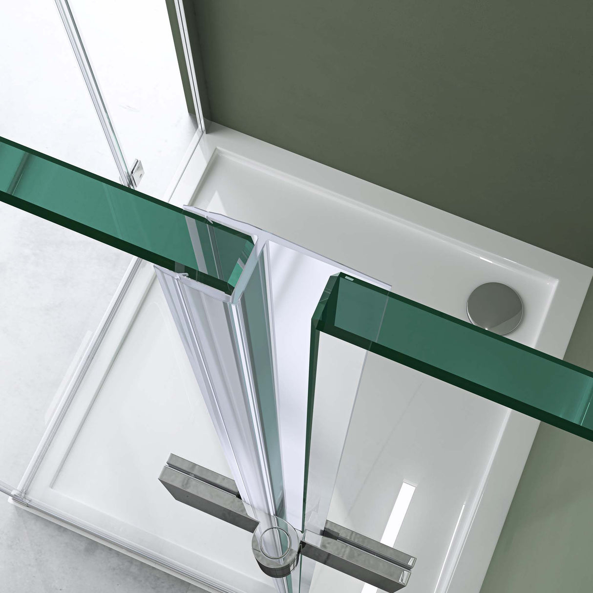 galsvilla Eckeinstieg Duschkabine Duschabtrennung Klarglas 6mm ESG-Sicherheitsglas & Lotuseffekt 2 Pendeltüren  R01k