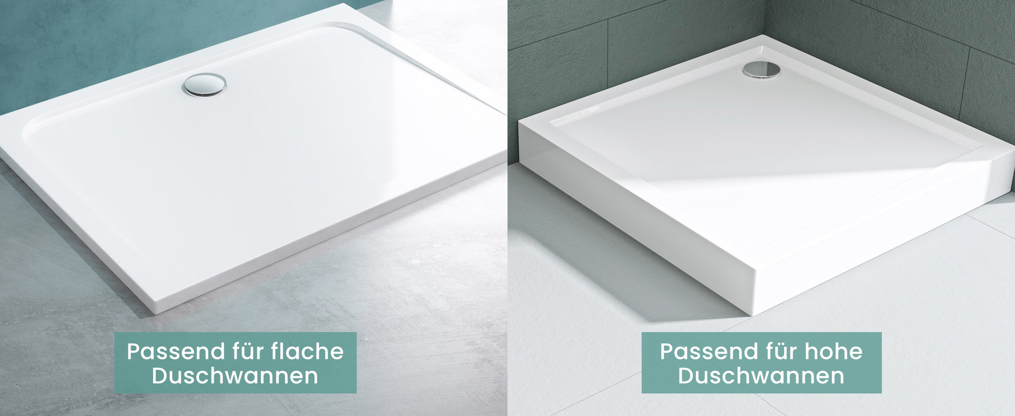 glasvilla Bonde de Douche pour Receveur de Douche Diamètre de la Douche 40 mm Trou d’Évacuation 90 mm AL001