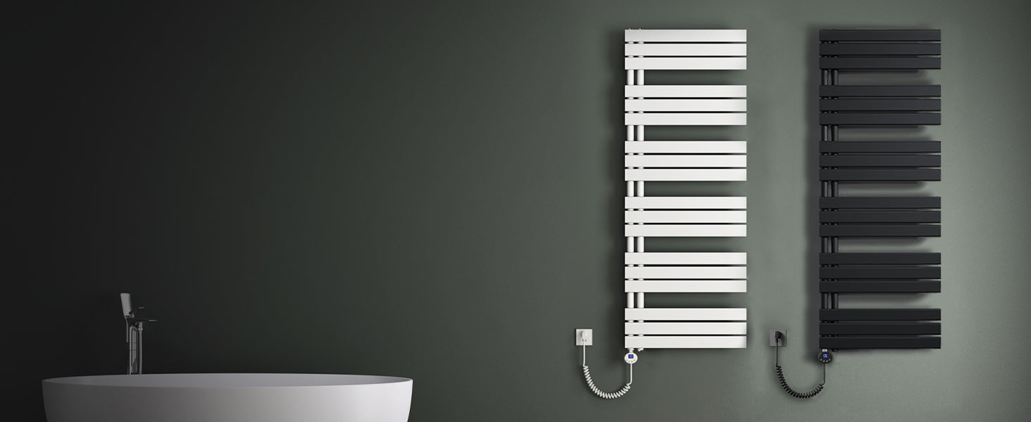 glasvilla Radiateur de Salle de Bain Branchement Latéral Électrique Radiateur Sèche-Serviettes Chauffage de Salle de Bain FN avec Résistance 02