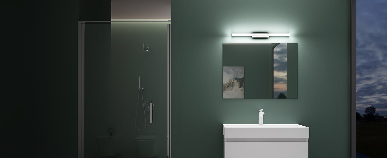 glasvilla Spiegelleuchte LED Badlampe | Spiegellampe, 6000K Badezimmer Lampe | LED Wandleuchte 9W Spiegelstrahl