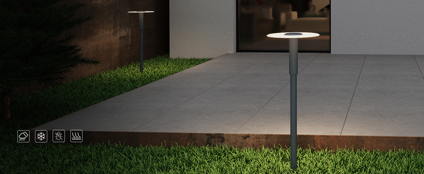 glasvilla Luminaire d’Extérieur ⌀300xH804mm IP65 | Éclairage de Chemin Extérieur | Borne Lumineuse pour Jardin, Lampadaire 3000K | Lampadaire d’Extérieur 6W StellaeLights