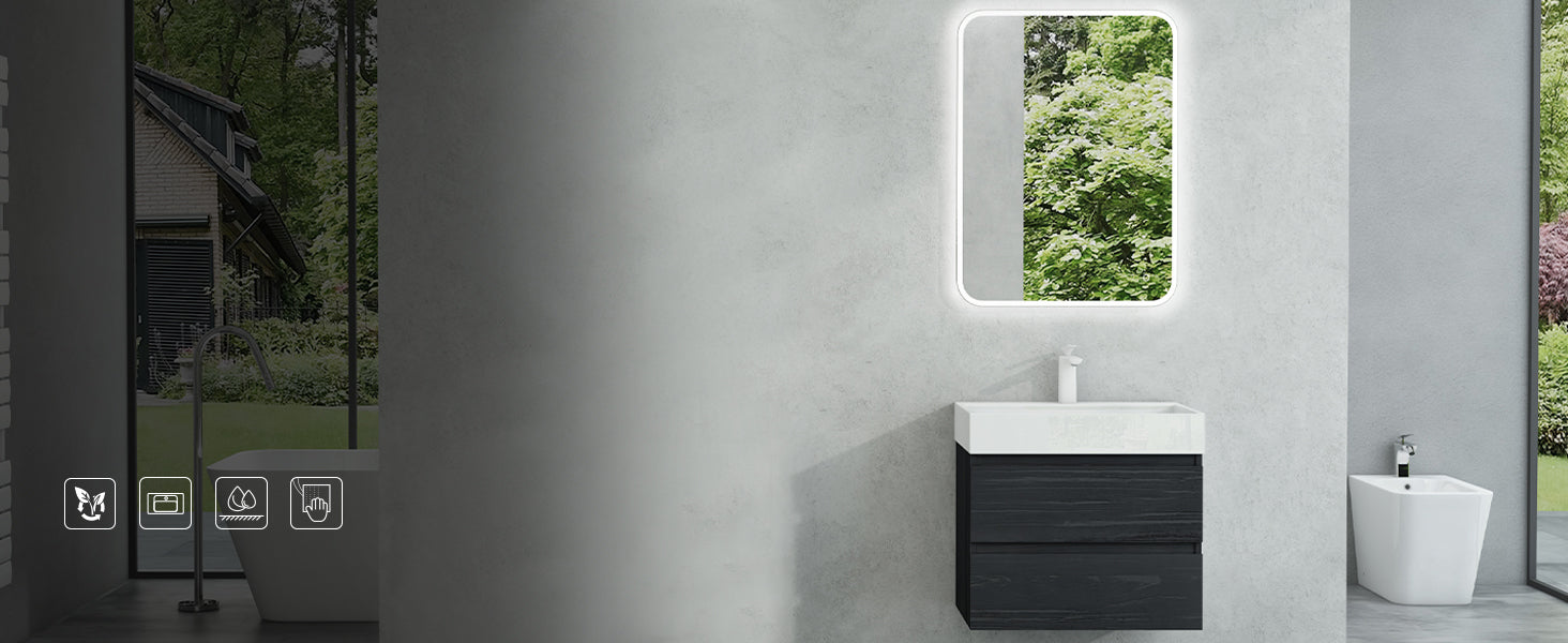 conjunto de muebles de baño glasvilla lavabo bajo encimera Verona con 2 cajones incluido lavabo y juego de desagüe