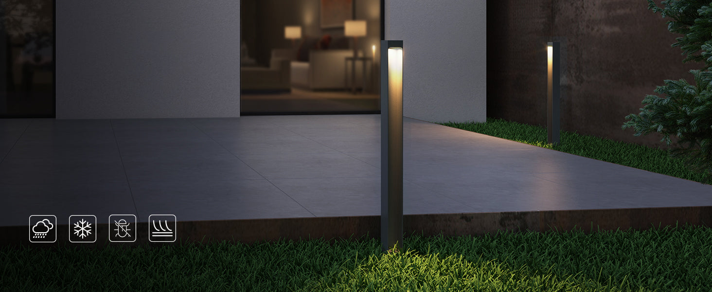 glasvilla Lampione da Giardino IP65 Lampada da Terra per Esterni 3000K Paletti Esterni per Giardini, Parchi, Aree Residenziali e Ingressi 5W BaldersLights