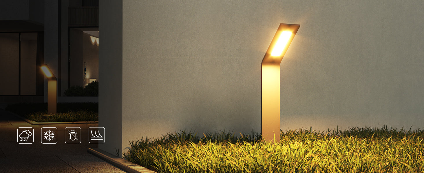glasvilla Éclairage Extérieur IP65 | Éclairage de Chemin Extérieur | Borne Lumineuse pour Jardin, Lampadaire 3000K | Lampe d’Extérieur Lampadaire 6W Pfadfinder