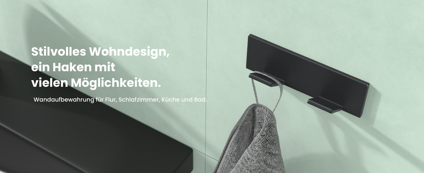 Glasvilla Design Perchero de Pared con Ganchos Plegables Stalo-02+03 – Aluminio Minimalista y Elegante
