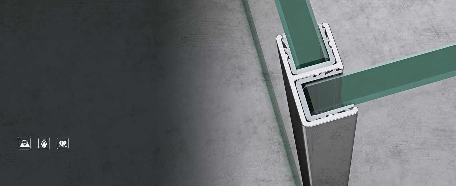 Glasvilla Junta de ducha para puerta de cristal 6–10 mm en PVC reforzado