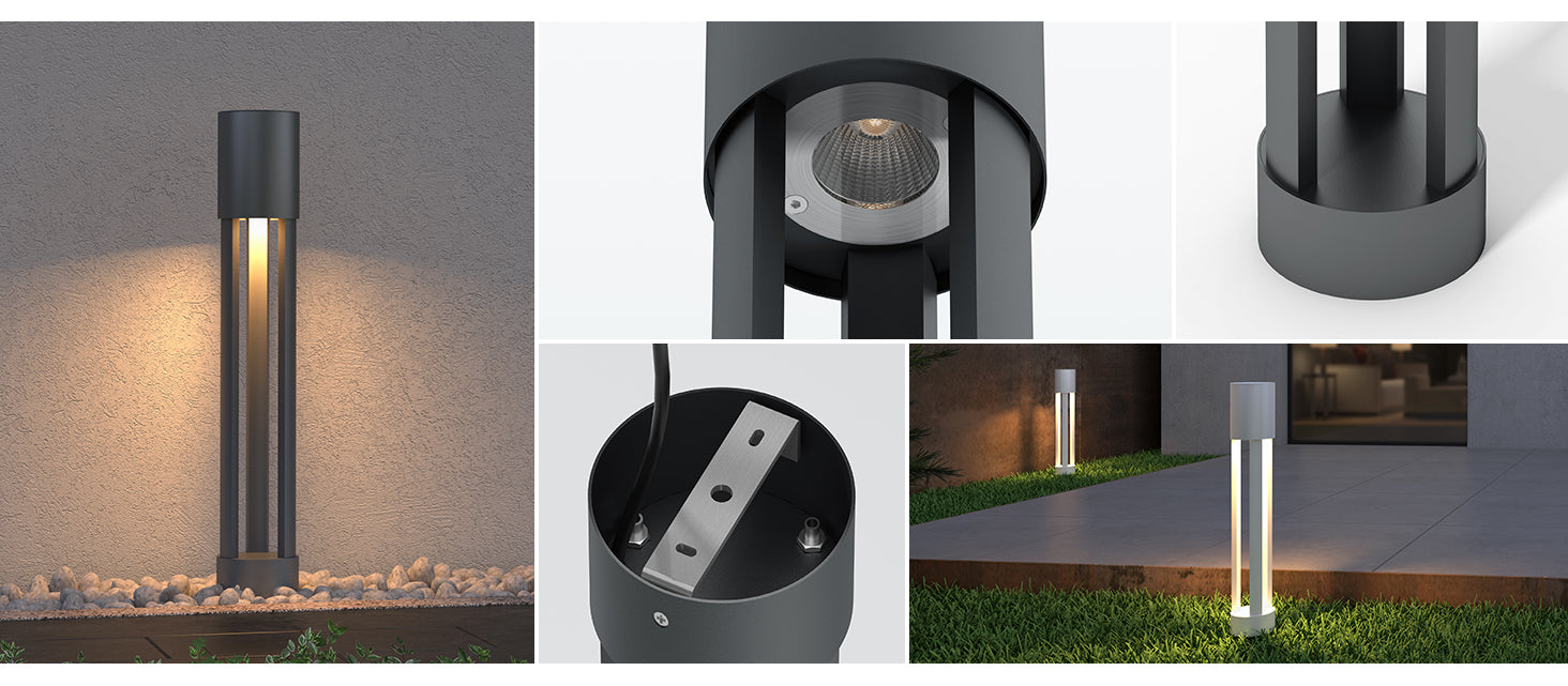 glasvilla Luminaire d’Extérieur ⌀120xH700mm IP65 | Borne et Lampadaire de Jardin 3000K | Éclairage de Chemin Extérieur 10W NeoForge