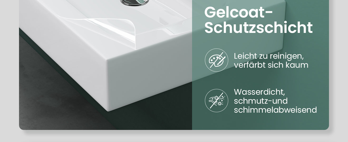glasvilla Doppelwaschbecken Aufsatzwaschbecken Hängewaschbecken Waschbecken mineralguss Waschplatz Waschtisch Col830