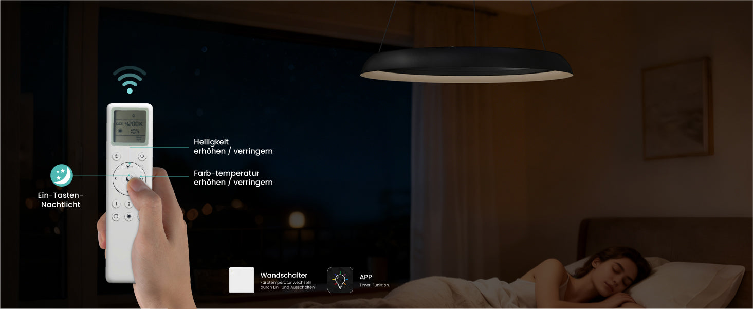 glasvilla Suspension Luminaire de Salle à Manger, Lampe Suspendue LED Moderne, Intensité Variable en Continu 3000K–6000K, Lampe de Table à Manger Design 20W Réglable en Hauteur avec Télécommande & Interrupteur Mural, Luvina04