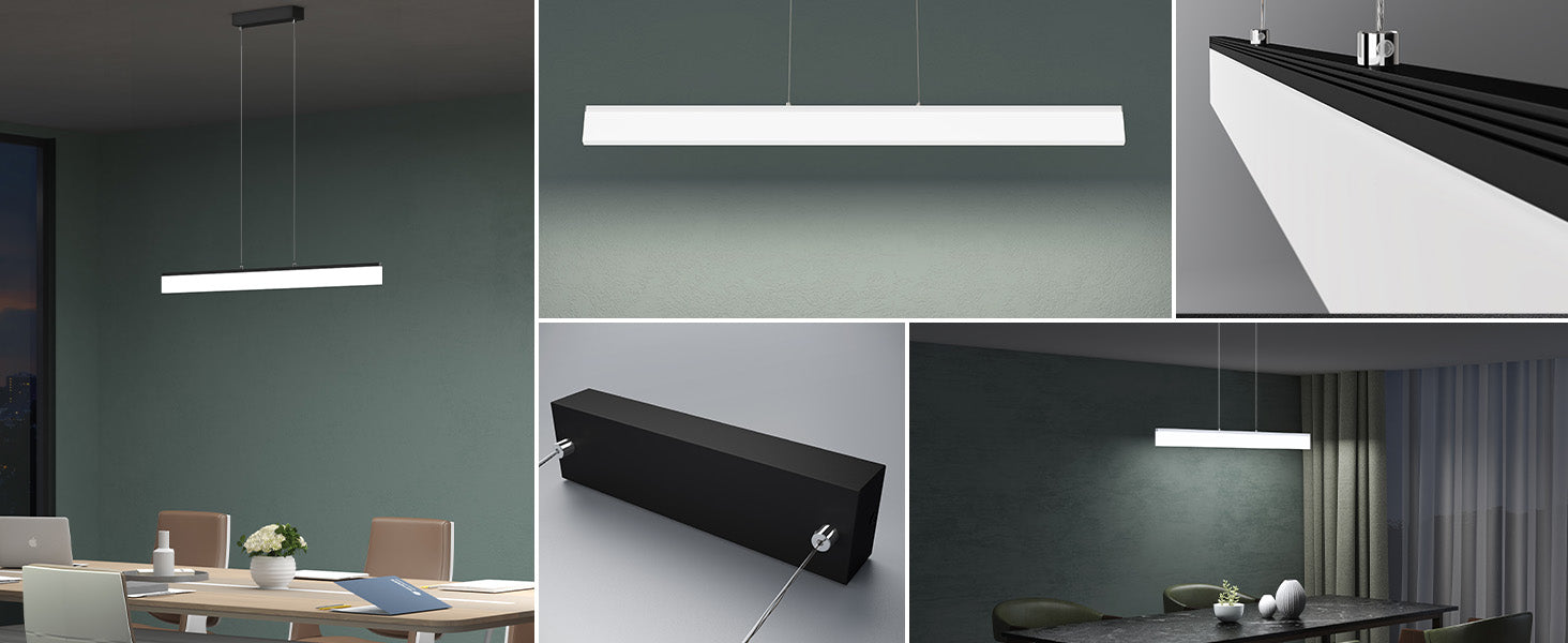 glasvilla Pendelleuchte LED Hängelampe Dimmbar mit Fernbedienung 3000K/4000K/6000K Verstellbares Kabel Hängeleuchte Alivetta3303